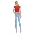 thumbnail image 6 of KOGMO Womens Short Sleeve Crop Top Solid Round Neck T Shirt, 6 of 7
