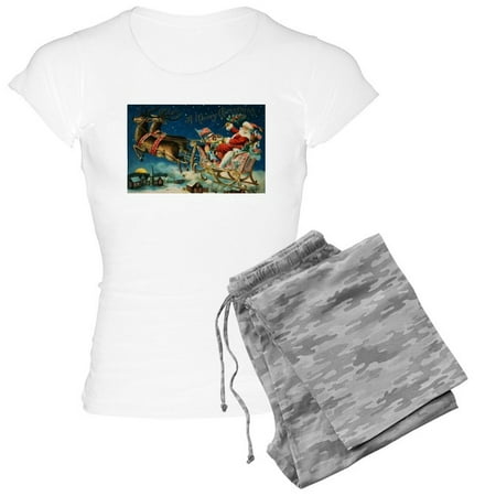 

CafePress - Vintage Santa Sleigh - Women s Light Pajamas