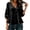 Black, variant on Babydoll Tops for Women 3/4 Puff Sleeve V Neck Ruffle Peplum Blouse Linen Loose Flowy Tiered Cute Tops Fall Fashion Casual Vacation Wear