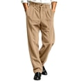 thumbnail image 5 of Ceisia Men Corduroy Pleated Wide Leg Pants High Waist Loose Casual Dress Trousers Khaki L Gift, 5 of 8