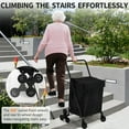 thumbnail image 6 of Studyset Grocery Shopping Cart,Stair Climbing Shopping with Waterproof Basket Liner & 360° Rolling Swivel Wheels,Heavy Duty Utility Cart,Portable Collapsible Grocery for Laundry,Luggage Camping,Black, 6 of 7