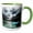 Green/White, variant on 3drose, Dark Clouds Over the Mountains, 11oz Mug