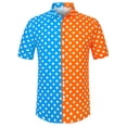 thumbnail image 5 of MODA NOVA Big & Tall Men's Summer Polka Dots Patchwork Hawaiian Shirt Blue Orange XL, 5 of 6