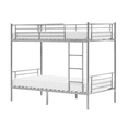 thumbnail image 4 of Zimtown Upgrated Twin over Twin Bunk Bed, Metal Bed Frame with Flat Step Ladder, Gray, 4 of 11