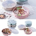 thumbnail image 2 of Coofit Divided Plate Creative 5 Grids Dessert Plate Fruit Plate with Lid, 2 of 10