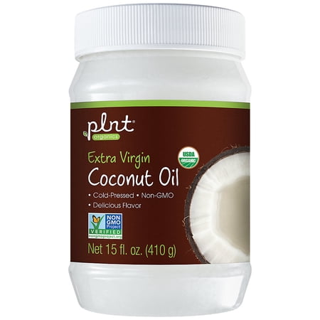 plnt Organic Extra Virgin Coconut Oil Cold Pressed, NonGMO Perfect For Cooking, Delicious Flavor, 30 Servings per Container (15 Ounces Solid)