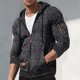 thumbnail image 1 of Ceisia Men's Slim Hooded Full-Zip Color-Accent Heathered Polyester Hooded Jacket Gift, 1 of 6