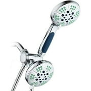 HetayC – Anti-Clog Shower Heads with Handheld Spray-High Pressure Shower Head - 4.3 Inch Showerhead, 4.3 Inch Handheld Shower Head - 3-in-1, 48-Setting Shower Heads 5 Foot Shower Hose (Chrome)