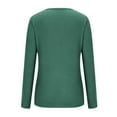 thumbnail image 6 of Otntypg Long Sleeve Shirts for Women Lightweight Casual Fall Spring Crew Neck Basic Athletic Workout Tees Fashion Outfit Pullover Sweatshirt Tops Green XXL, 6 of 10