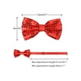 thumbnail image 3 of INSPIRE CHIC Men's Sequin Bow Ties Adjustable Neck Length Solid Color Bow Ties Red, 3 of 4