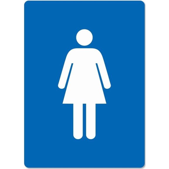 8 x 12 in Metal Tin Sign - Female Toilet Sign Symbol Only 12 X 8 Inches Reflective Aluminum Metal Warning Signage With Symbol For Indoor Outdoor Use