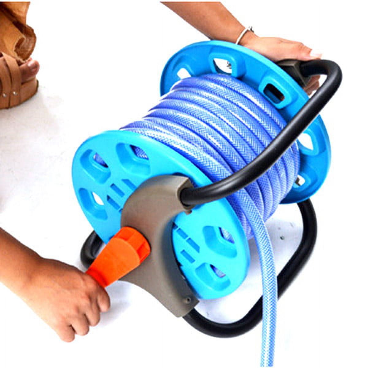 FRCOLOR Portable Garden Hose Reel Cart 25M Water Hose Storage Rack Holder, Compact 16.54"X11.81"X11.81" for Easy Watering