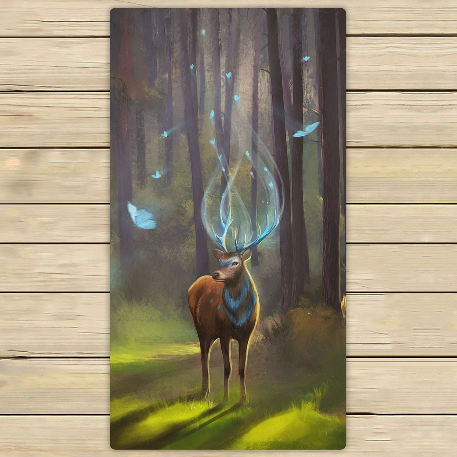 PHFZK Woodland Towel, Magic Deer Walking in the Forest Hand Towel Bath