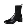 thumbnail image 2 of Bnwani Boots Women Fashion High-Heel High Ankle Comfortable Leather Western Boot Black Size 4.5, 2 of 6