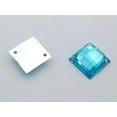 thumbnail image 3 of U8MO 100 Flatback Acrylic Faceted Square Sewing Rhinestone Button Sew on Bead 14X14mm-Blue, 3 of 3