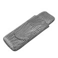 thumbnail image 3 of Estuche para cigarros Elegante estilo vintage Patrón tejido Cuero Portátil 2 porta cigarros Estuche plateado, 3 of 10