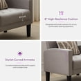 thumbnail image 5 of LAZZO Accent Chair Set of 2, Mid-Century Modern Upholstered Armchair for Living Room & Office, Gray, 5 of 9