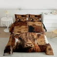 thumbnail image 2 of jejeloiu Retro Cowhide Bedding Comforter Set,Brown Highland Cattle Twin Comforter Sets,Rustic Western Farmhouse Bedding Set For Adults,Breathable Home Decor,2-Piece, 2 of 8