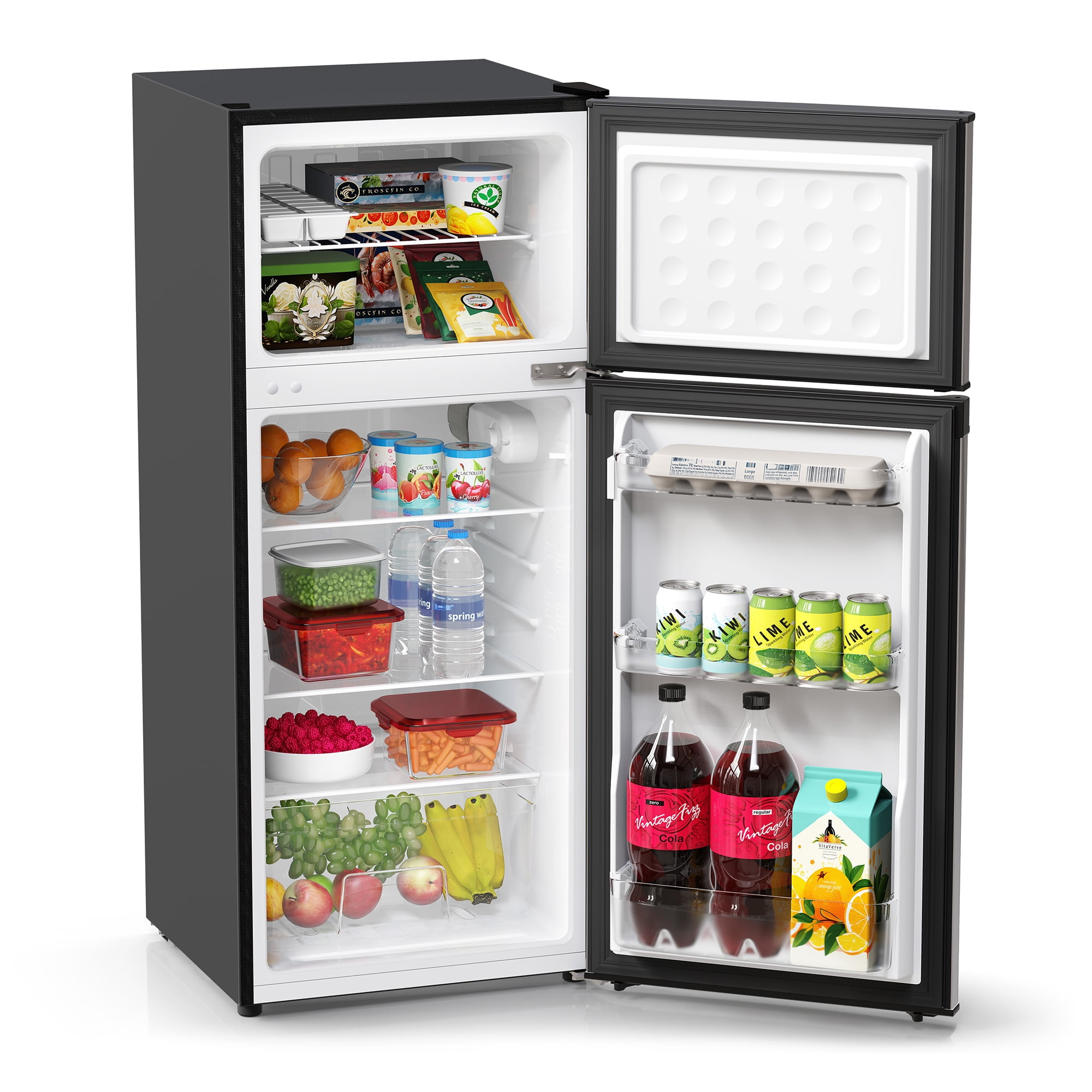TCL 4.5 Cu. ft. Two Door Compact Mini Fridge With Freezer  Stainless Look, Energy star, MR453L