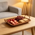 thumbnail image 5 of Dmlowu Woven Serving Tray, Rectangular Decorative Food Baskets with Dual Carry Handles, Candy Fruit Food Tray for Dining Table Kitchen Farmhouse Decor, 1 Pack, 5 of 6