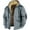 Gray, variant on Jackets for Men Fleece Jacket Men Color Matching Hooded Cotton Jacket with Zipper Winter Jackets for Men Khaki 5XL