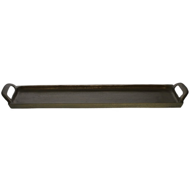 homeroots kitchen & dining 397861 Bronze Narrow Rectangular Tray