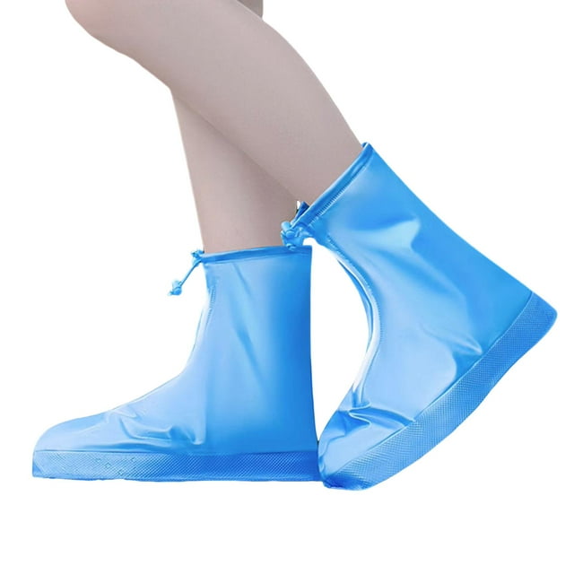Couvre-chaussures Imperméables Réutilisables Pliables avec Fermeture Éclair Intégrale Antidérapants pour Hommes Femmes Activités Extérieures Cyclisme Ski