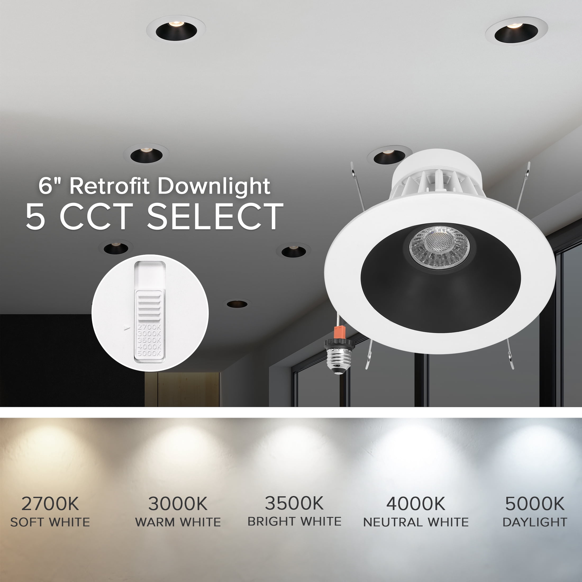 6 Slim LED Downlight w/ Night Light 900 Lumens 2700K-5000K