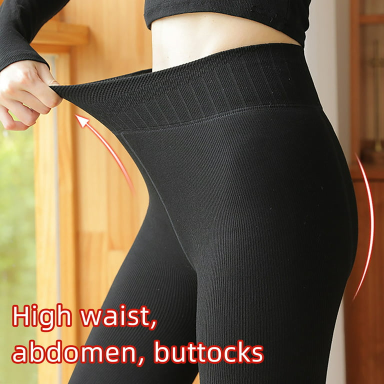 CAICJ98 Gifts For Women Lined Leggings Women with Pockets,High Waist Winter  Thermal Workout Tights,Stretchy Thick Yoga Pants Black,One Size 
