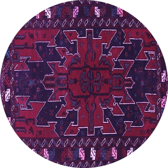 Ahgly Company Indoor Round Persian Purple Traditional Area Rugs, 3' Round