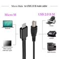thumbnail image 3 of Sidaley Cable de sincronización de datos de impresora piano eléctrico a USB 2,0 cable de velocidad rápida portátil sin controlador Kits de mantenimiento de impresoras Micro, 3 of 6
