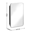 thumbnail image 6 of Merrick Lane 16" x 24" Reversible Bathroom Wall Medicine Cabinet with Rounded Rectangular Beveled Mirror and Silver Metal Frame and Shelves, 6 of 11