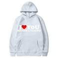 thumbnail image 2 of Jacenvly Unisex Gifts for Adults Long Sleeve Shirts Heart Pattern Hooded Cozy Leisure I Love You My Girlfriend Valentine'S Day Couple Hooded Fleece Pocket Sweater Coat Gray, 2 of 4