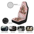 thumbnail image 6 of Yuyamidu Cute Sloth Car Seat Covers Waterproof Front Seat Covers Strawberry Automobile Front Seat Cover Easy to Install Car Interior Automotive Universal Fit Most Cars, Pink, 6 of 7