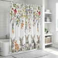 thumbnail image 6 of Easter Bunny Bathroom Shower Curtains with 12 Hooks Polyester Waterproof Shower Curtain for Stalls and Bathtubs Spring Flowers Watercolor Botanical Decorative Bathroom Privacy Curtain 36x72 Inches, 6 of 9
