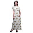 thumbnail image 1 of Bimba Robe Longue Imprimée en Rayonne avec Papillons, Taille Smockée, Fente Latérale, Robe pour Femme - Petit, 1 of 1