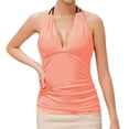 thumbnail image 1 of MKLEKYY Maillot de Bain Tankini pour Femmes Sans Bas Col en V, 1 of 3