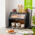 thumbnail image 6 of Farmhouse Bread Box for Kitchen Countertop Bread box Double Layer Bamboo Wooden Extra Large Capacity Bin Kitchen Food Storage Container(Natural), 6 of 14