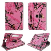 Camo pink Mozzy folio tablet Case for Digiland 7 inch android tablet cases 7 inch Slim fit standing protective rotating universal PU leather standing cover