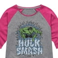 thumbnail image 3 of Marvel Hulk - Smash - Toddler And Youth Girls Shirt Tail Raglan, 3 of 5