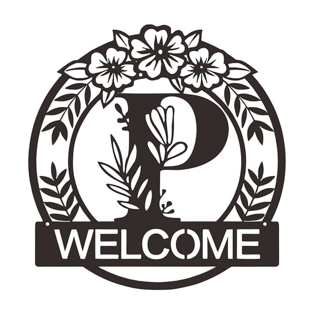 Home Exterior Wall Decoration 26 English Letters Exterior Wall Welcome Hanging Iron Crafts