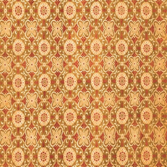 Ahgly Company Indoor Square Abstract Orange Modern Area Rugs, 4' Square