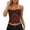 Brown, variant on Women's Solid Color Thin Strap Fashion Lace Halter Top Bustier Design Casual Going Out Cropped Camisole and Fashion Sleeveless Top Black,M