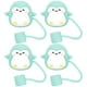 thumbnail image 1 of 4pcs pingüinos protectores de paja cubiertas de paja cubiertas de silicona cubiertas de paja enchufes para decoración, 1 of 8