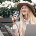 thumbnail image 5 of 20oz Coffee Tumblers Pioneer Flower Floral Print Pattern Stainless Steel Vacuum Insulated Travel Tumbler Coffee Cups Mug with Lid and Straw with Cleaning Brush for Cold & Hot Drinks, 5 of 5