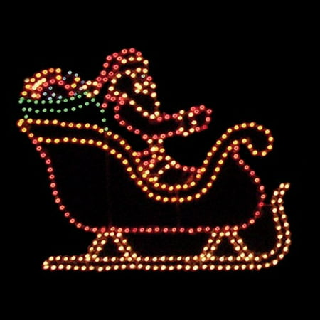 64 In Outdoor Led Santa Sleigh Lighted Display 400 Bulbs Outdoor Led Santa In Sleigh Lighted Display 400 Bulbs
