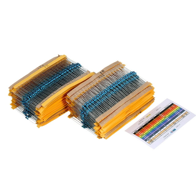 Amdohai 2600 Pcs 130 Valeurs 1/4W 0.25W 1 % Film Métallique Résistances Kit Assortiment Lot Résistants