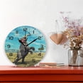 thumbnail image 2 of GZHJMY Dancing Elephant Wall Clock, 10" Silent Non Ticking Round Clock, Oil Painting Easy to Read Clock for Living Room Bedroom Bathroom Home Decor Holiday Gifts, 2 of 7