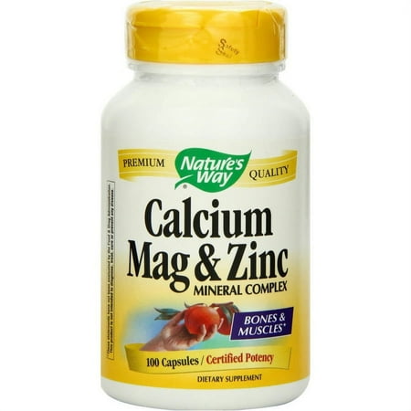 Nature's Way Calcium, Magnesium, Zinc Capsules, 100 CT