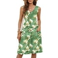 thumbnail image 6 of LOVZFMLL Summer Casual Dresses for Women 2025 Beach Sleeveless V Neck Floral Print Tank Loose Sundresses with Pockets Light Green L, 6 of 9
